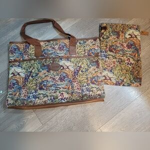 Vintage Hampshire Tapestry Tote and Pouch